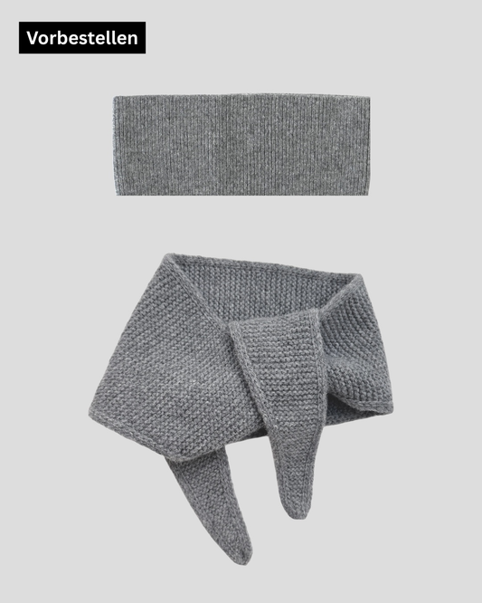 Set aus Stirnband und Mini Scarf - Cloud Grey