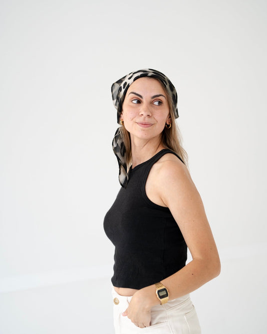 Zero Waste Tuch - grey leo