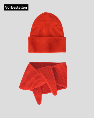 Set aus Mütze und Mini Scarf - Golden Orange