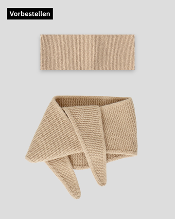 Set aus Stirnband und Mini Scarf - Light Sand