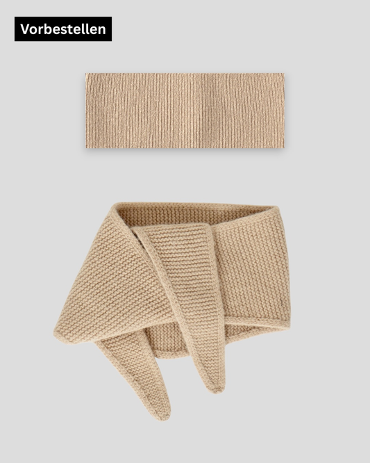 Set aus Stirnband und Mini Scarf - Light Sand