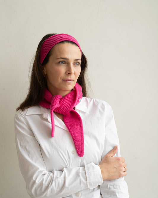 Set aus Stirnband und Mini Scarf – Bright Pink