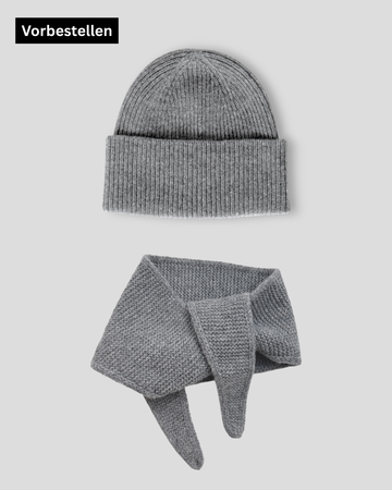 Set aus Mütze und Mini Scarf - Cloud Grey