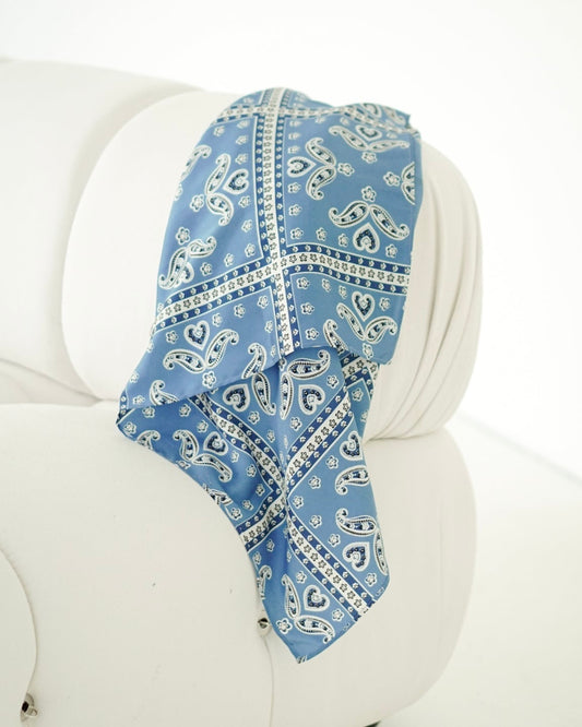 Zero Waste Tuch Satin - blue