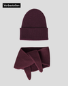 Set aus Mütze und Mini Scarf - Burgundy