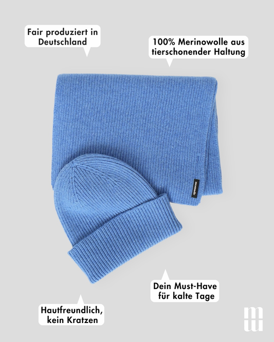 Set aus Mütze und Schal - Dazzling Blue