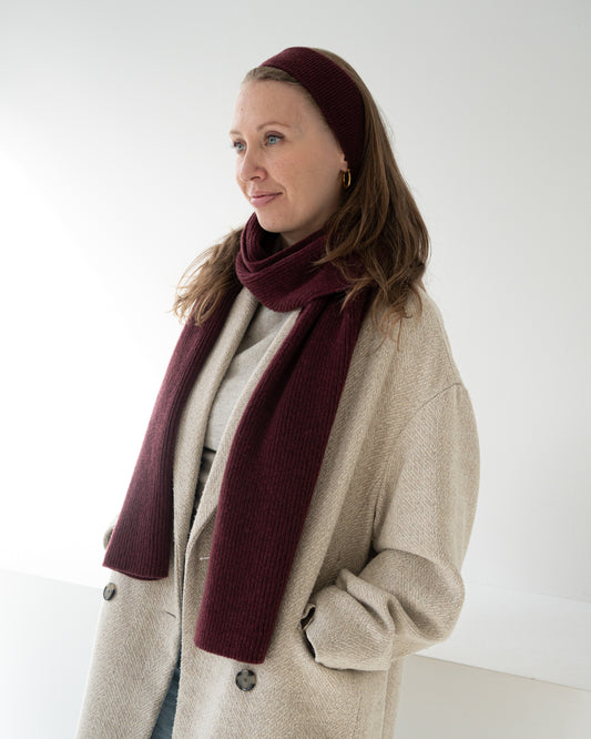 Set aus Stirnband und Schal - Burgundy