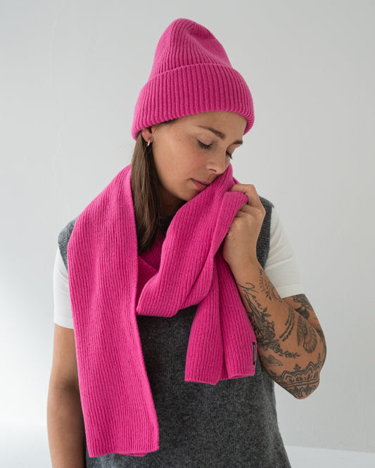 Merino Schal - Bright Pink