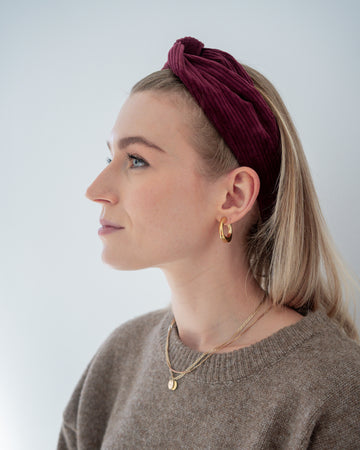 Drahthaarband Cord – Weinrot