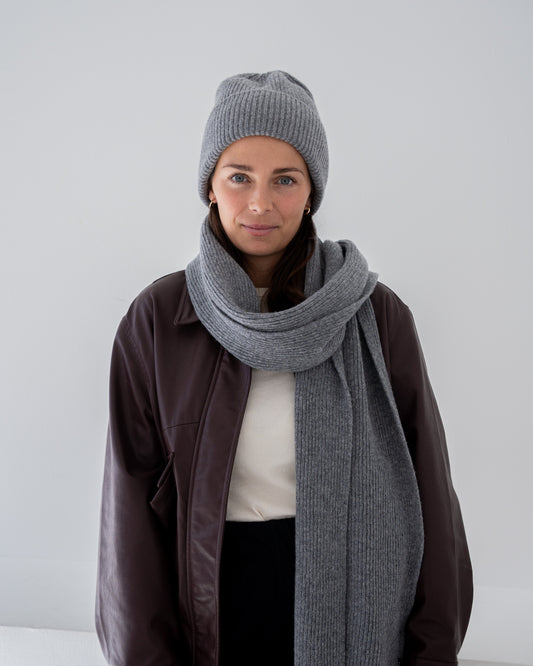 Merino Schal - Cloud Grey