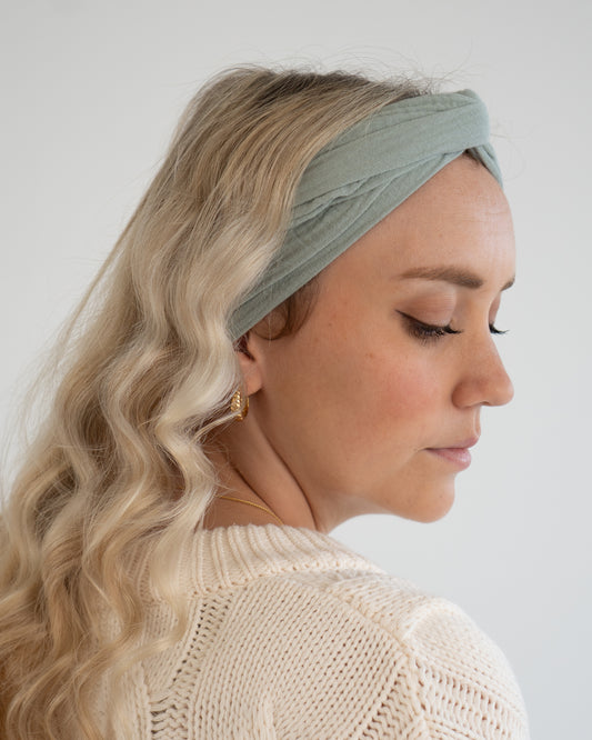 Drahthaarband Musselin – Sage