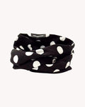 Drahthaarband Viskose – Black Polka Dots