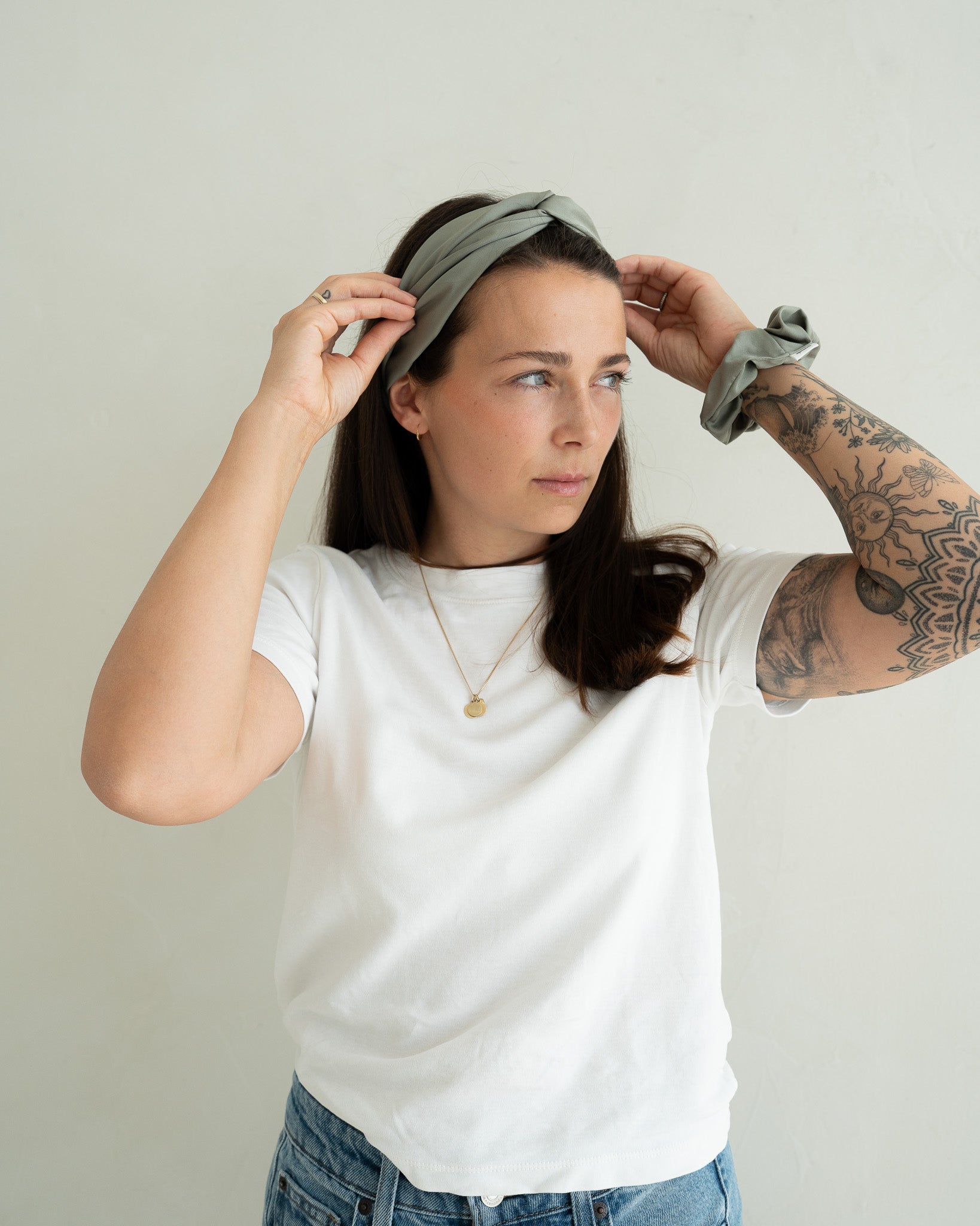Set aus Drahthaarband und Scrunchie – Sage