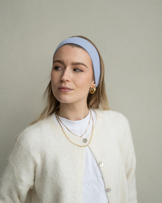Merino Stirnband – Silver Blue