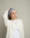 Merino Stirnband – Silver Blue