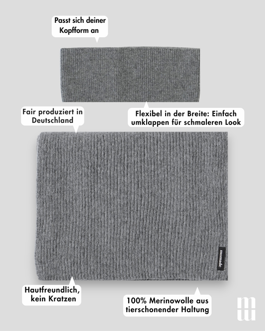 Set aus Stirnband und Schal - Cloud Grey