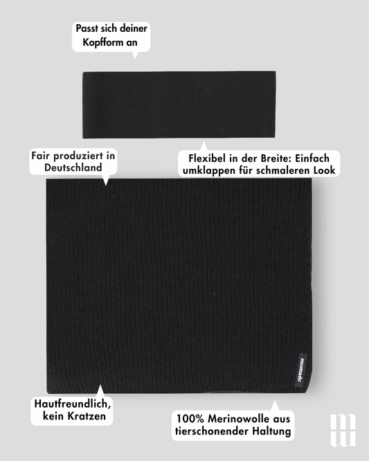 Set aus Stirnband und Schal - Pure Black