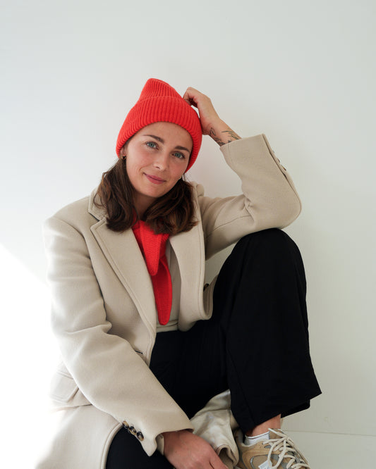 Set aus Mütze und Mini Scarf - Golden Orange