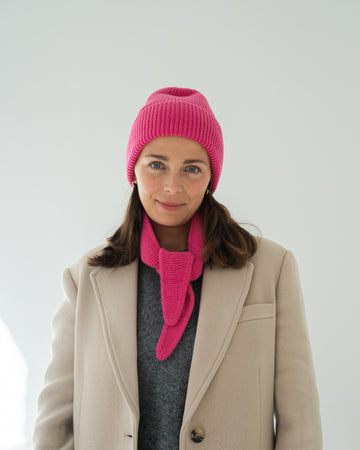 Set aus Mütze und Mini Scarf - Bright Pink