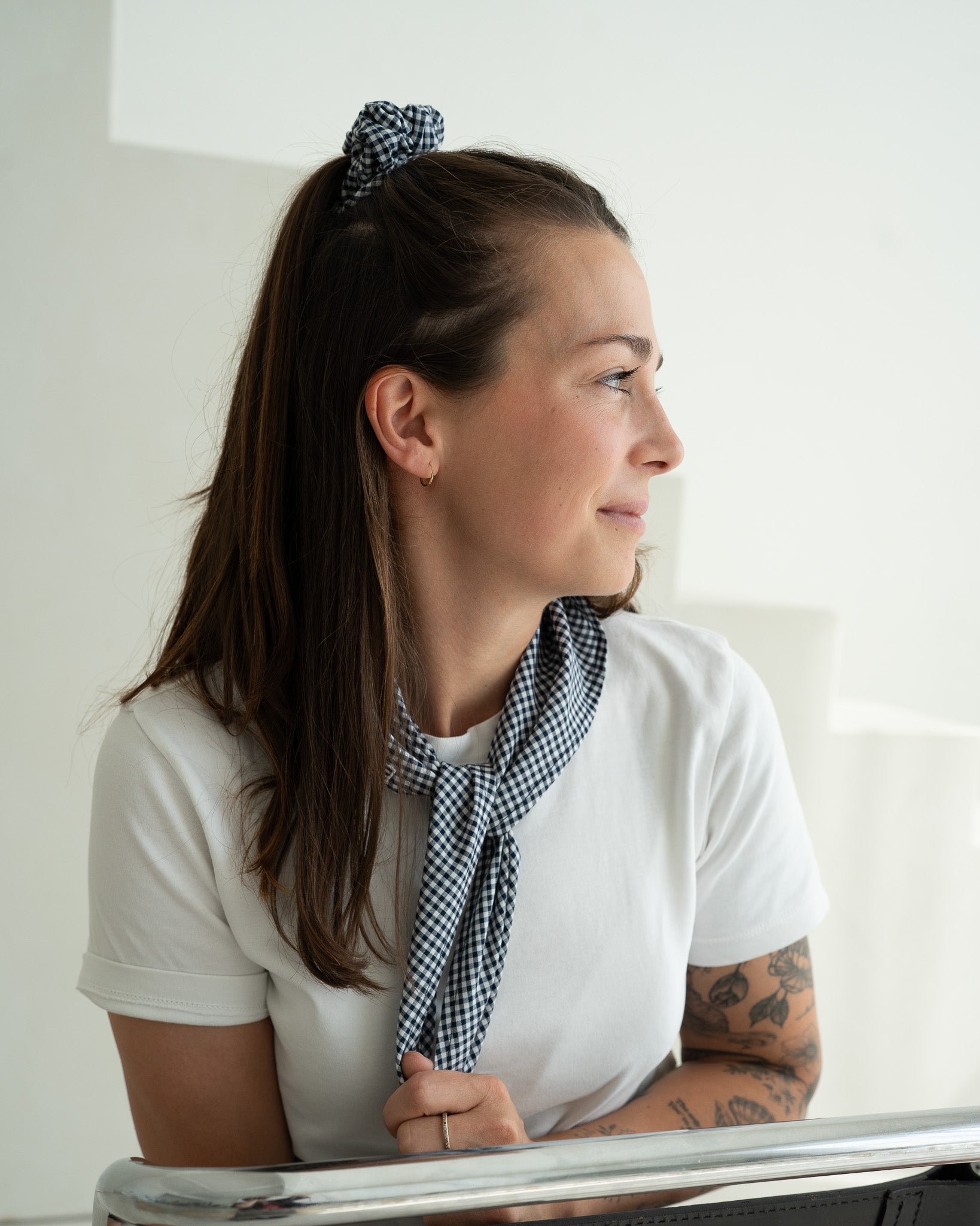Set aus Triangle Scarf & Scrunchie – Navy