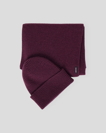 Set aus Mütze und Schal - Burgundy