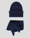 Set aus Mütze und Mini Scarf – Deep Blue