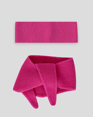 Set aus Stirnband und Mini Scarf – Bright Pink