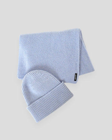 Set aus Mütze und Schal – Silver Blue