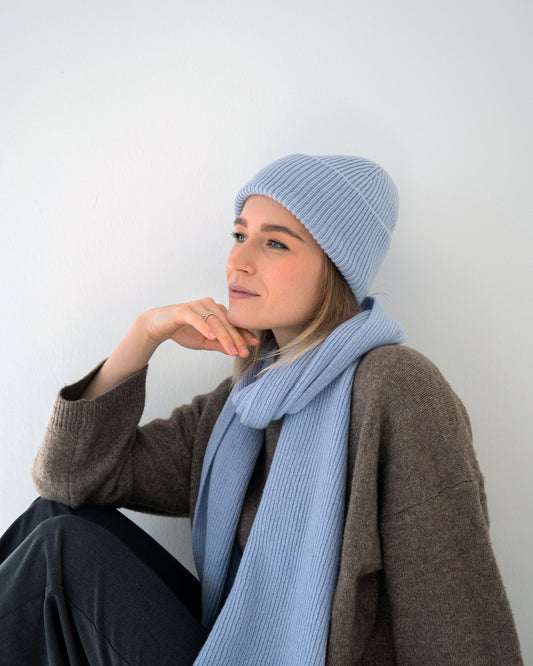 Merino Schal – Silver Blue