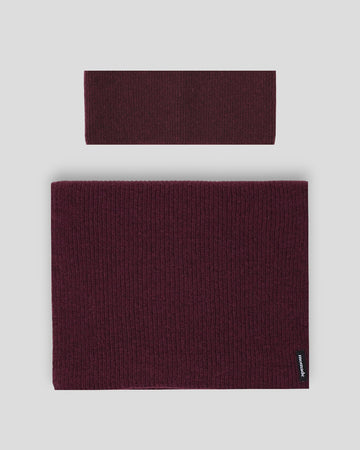 Set aus Stirnband und Schal - Burgundy