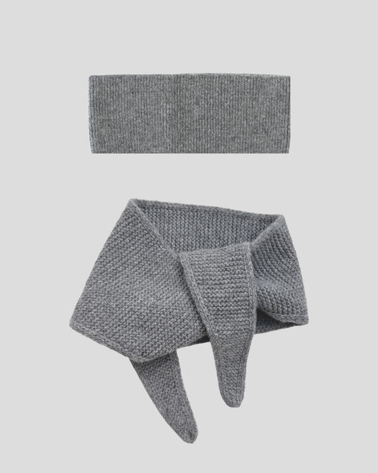 Set aus Stirnband und Mini Scarf - Cloud Grey