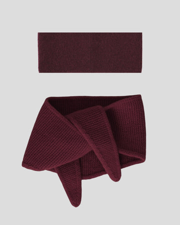 Set aus Stirnband und Mini Scarf - Burgundy