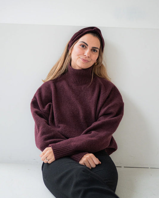 Bio Drahthaarband Samt - Burgundy