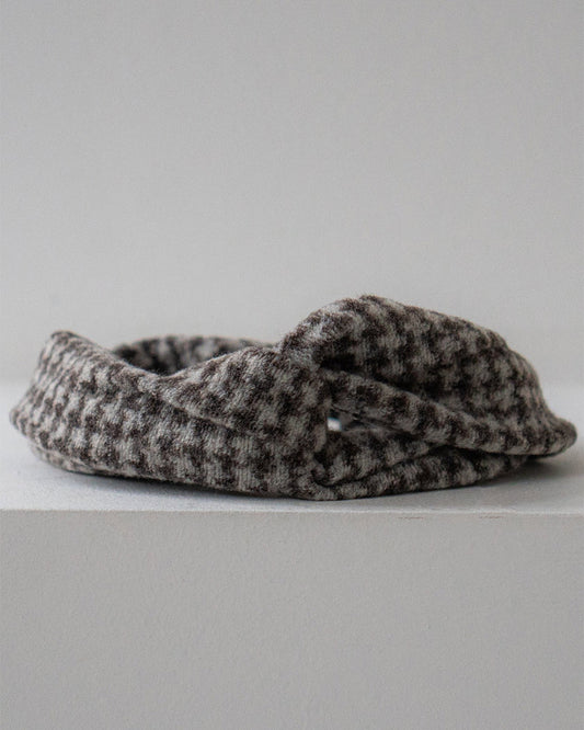 Zero waste Drahthaarband - houndstooth grey